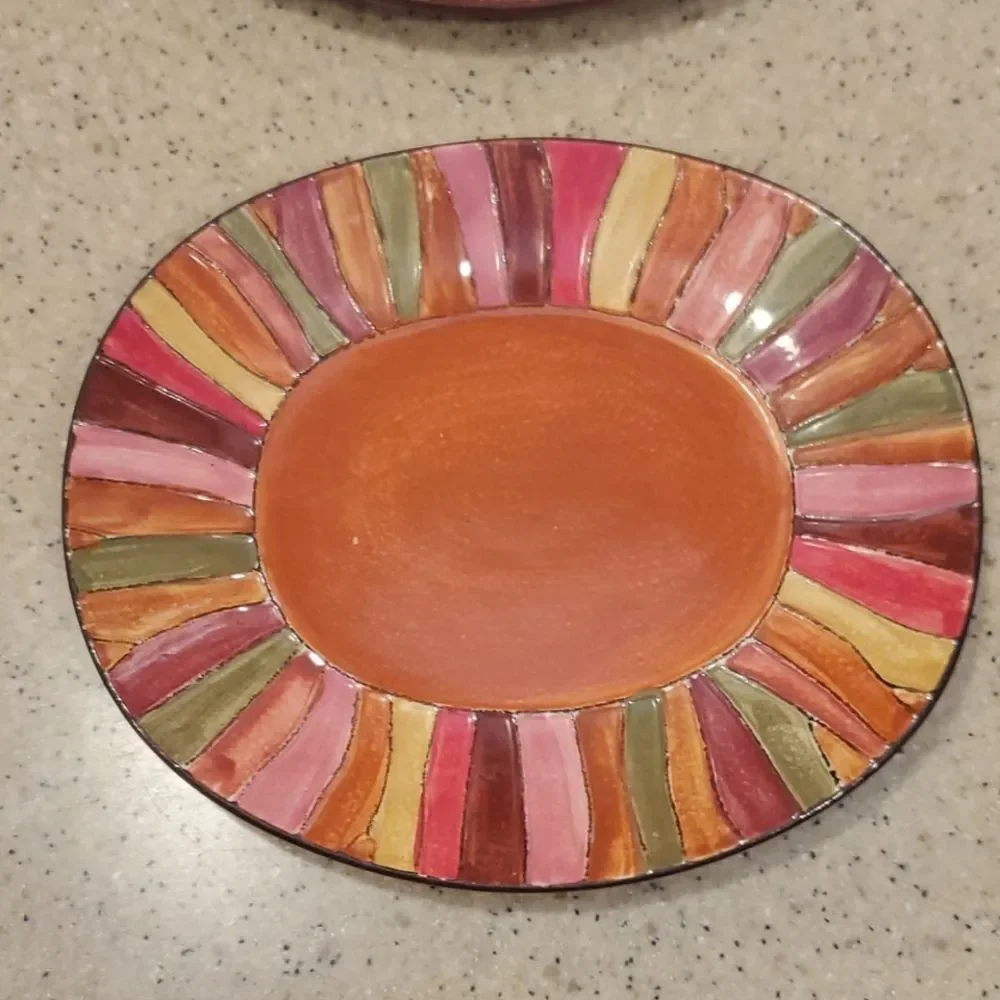 Pier One Wavy Stripe Plate Set of 2 Plates